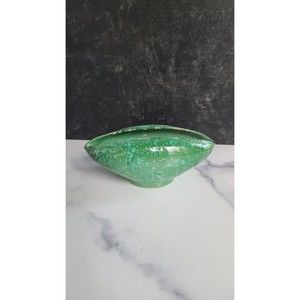 Italian Pottery Abstract Planter in Blue And Green Drip Vintage Mid Century